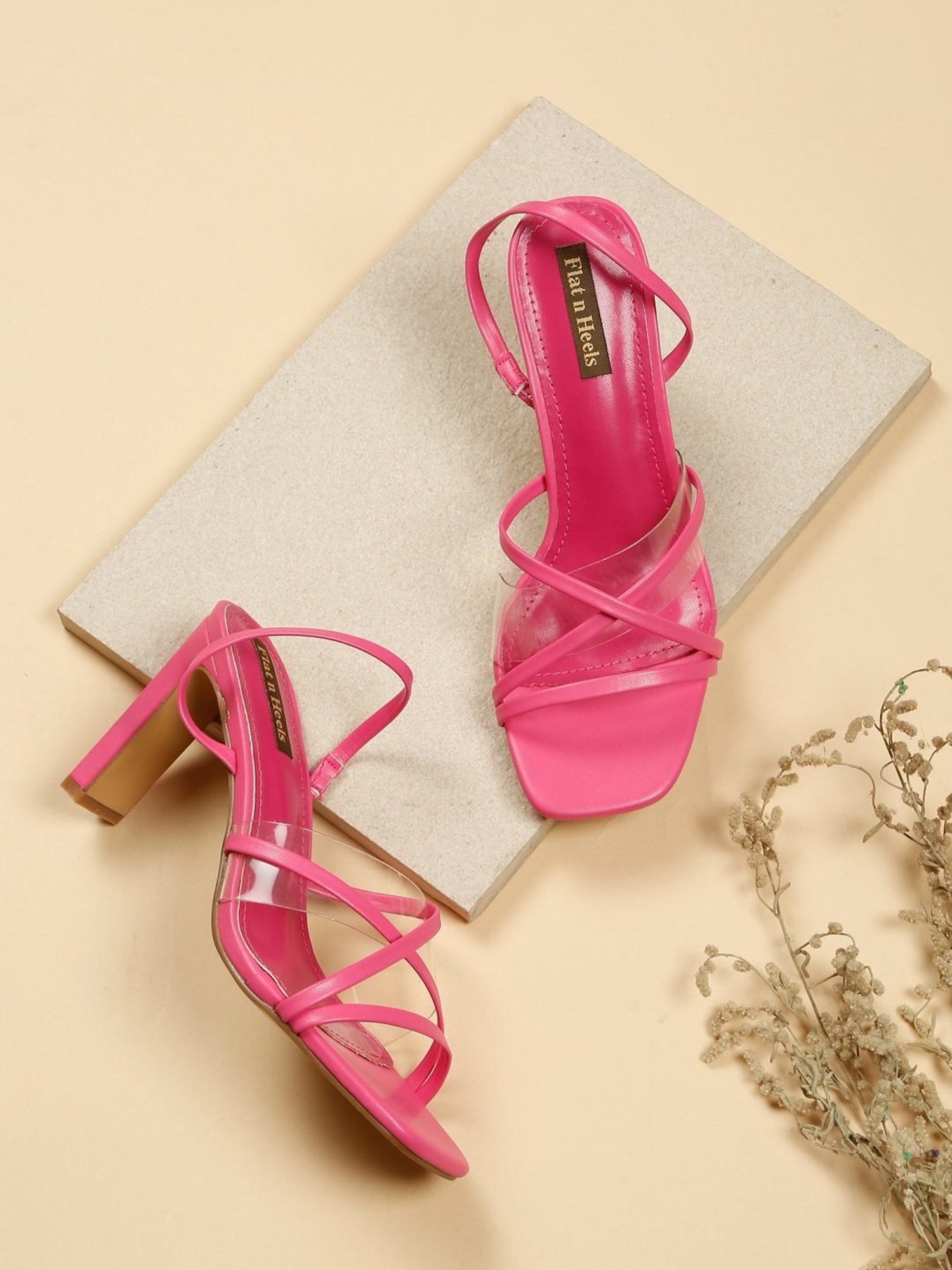 Flat N Heels Women's Pink Sling Back Sandals