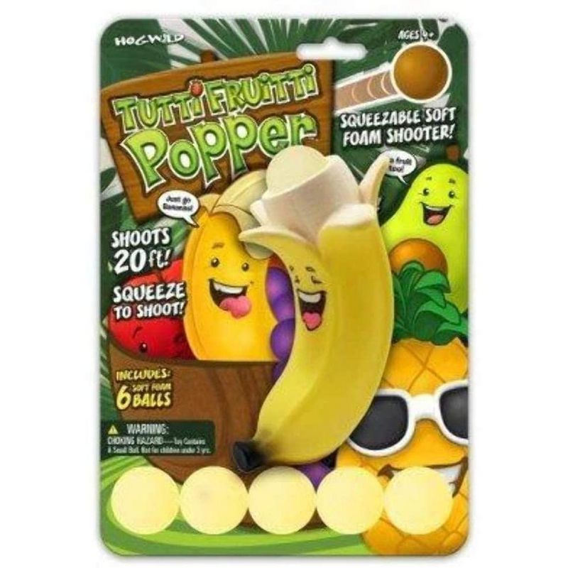 Hog Wild Banana Popper Toy, Shoots Foam Balls!