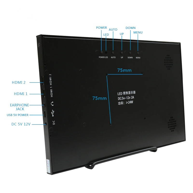 15.6 Inch IPS Gaming Monitor 1920x1080 HD slim Portable Monitor with HDMI Audio Output USB Powered Built-in Speaker For PS4/3