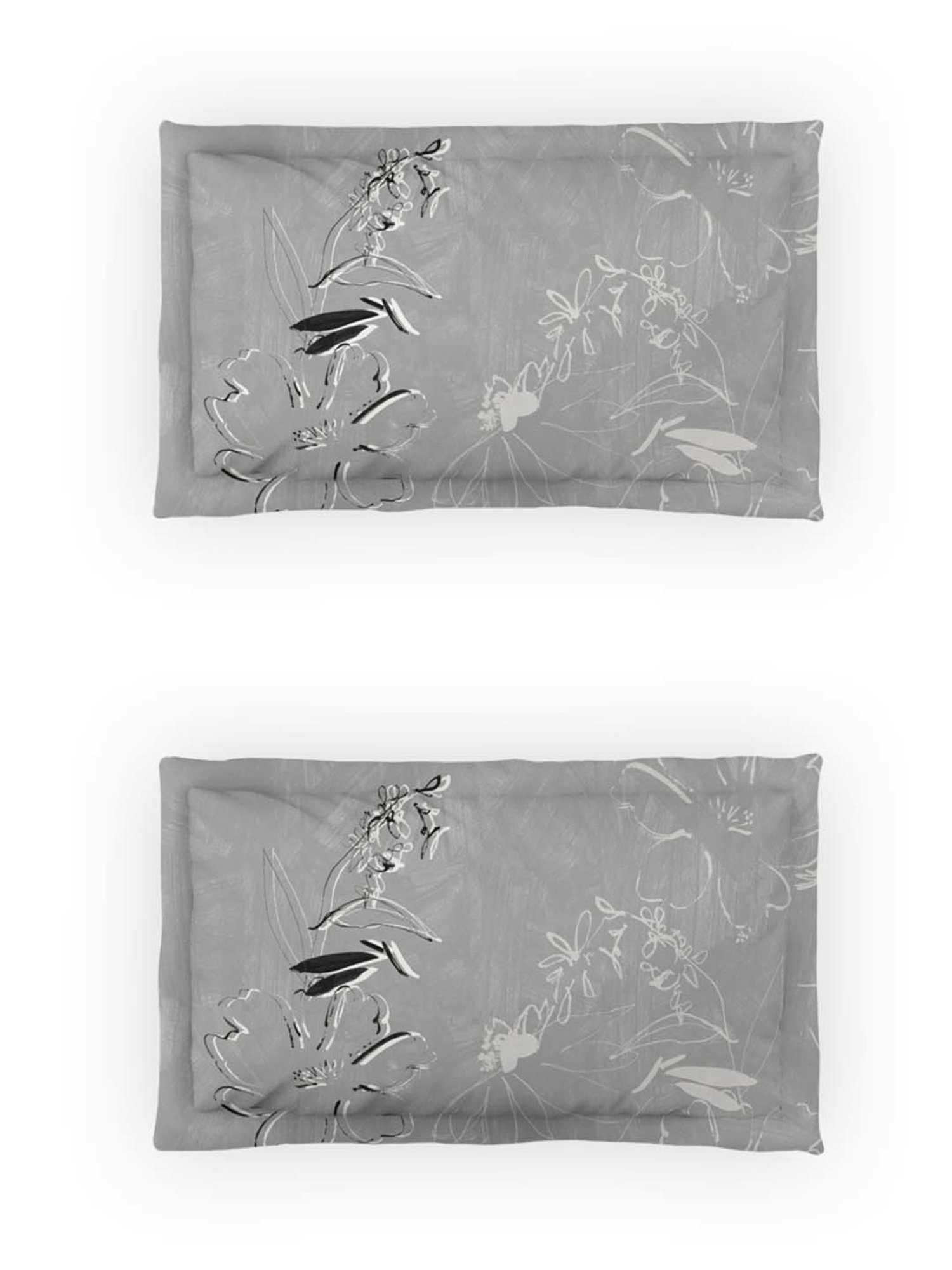 Ddecor Live beautiful The Elemental Grey 144 TC Cotton Queen Bedsheet with 2 Pillow Covers