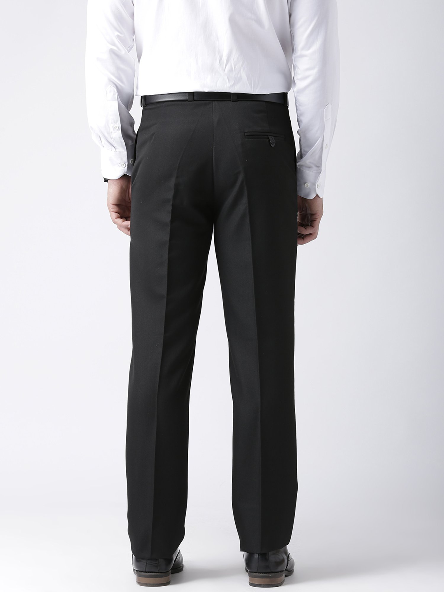 Hangup Plus Black Regular Fit Plus Size Flat Front Trousers