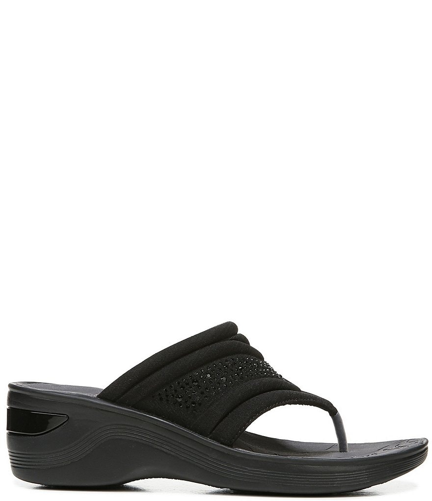 Bzees Dazzle Me Rhinestone Embellished Washable Slip-On Thong Sandals