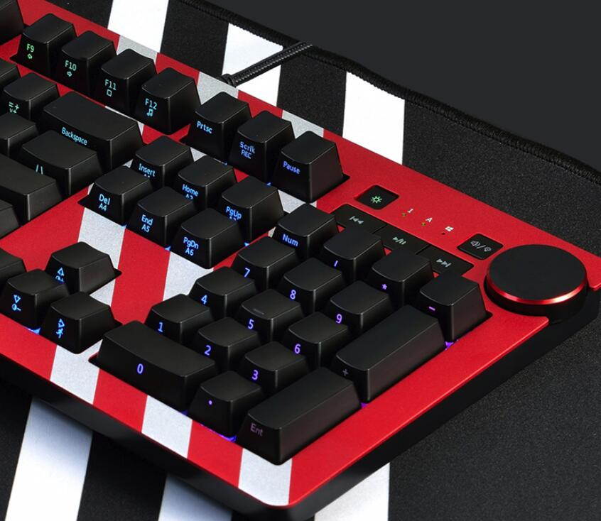 Ajazz AK60 Wired Mechanical Gaming Keyboard White Backlight  Ajazz Blue Switch 104 Classic Layout - Black