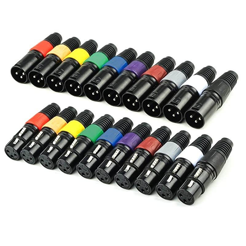 XLR Connector in 10 Colors (10-Black)