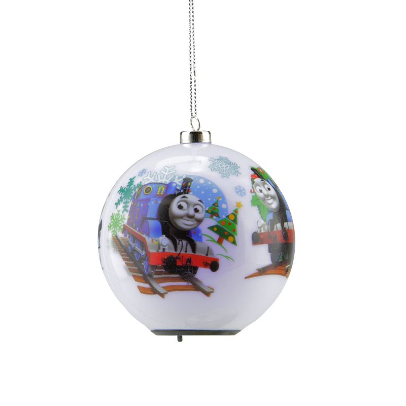 Carlton Cards 3.25" Carlton Cards Heirloom Multi Color LED Lighted Thomas the Tank Engine Christmas Ball Ornament