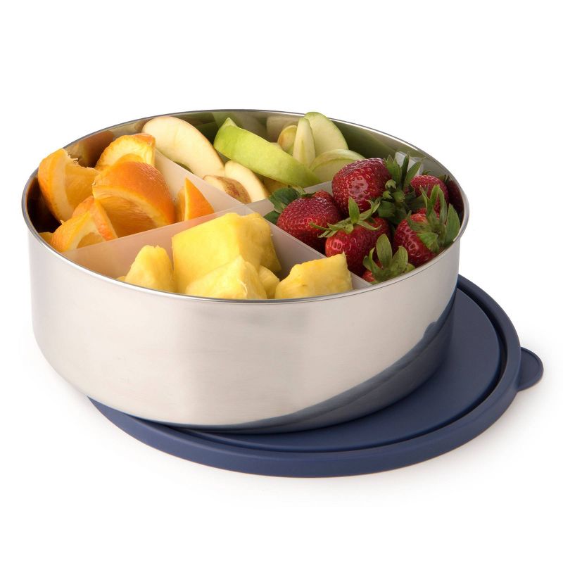 U-Konserve Big Bowl Stainless Steel Food-Storage Container Bento Round 100oz - Navy Plastic Lid