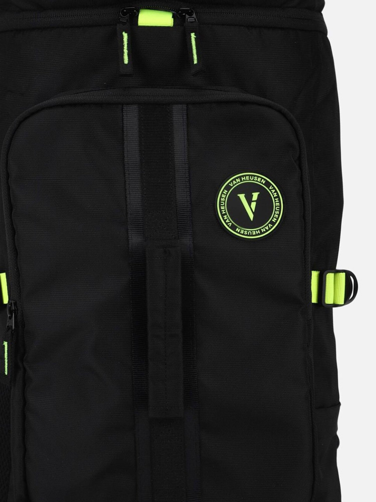 Van Heusen Black PU Solid Rucksack