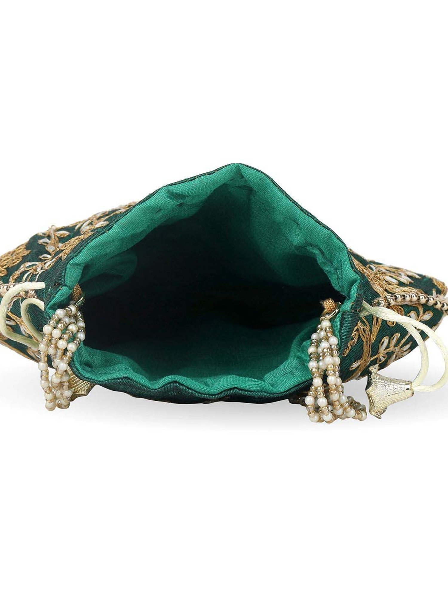 Gaurapakhi Green Embellished Potli