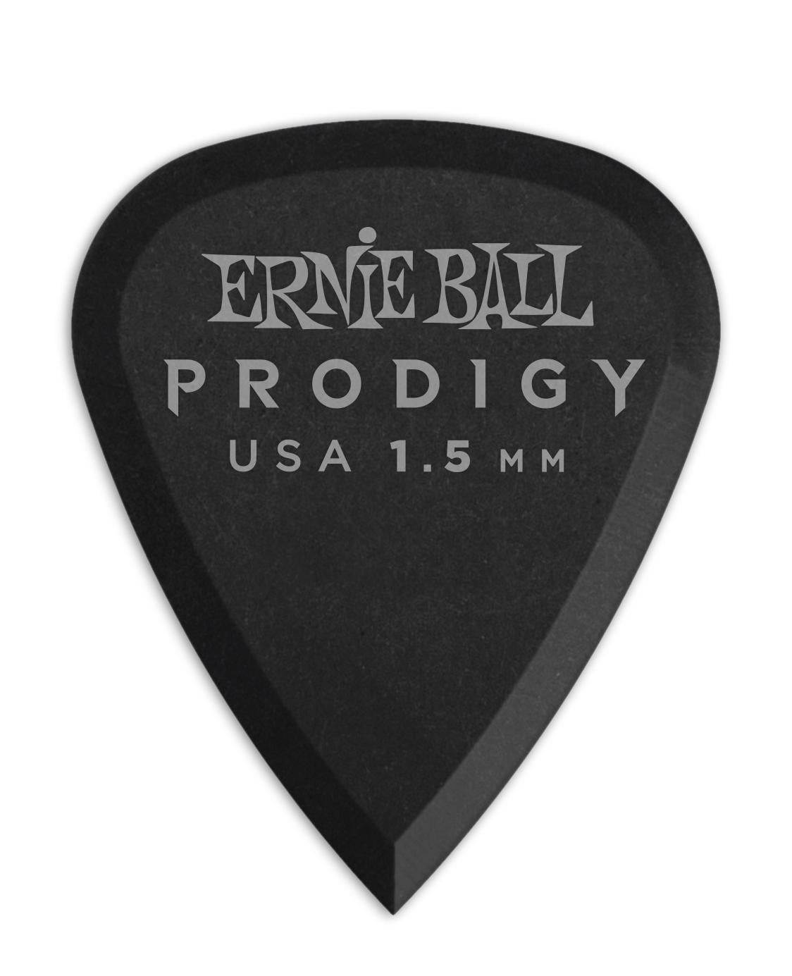 Ernie Ball 9199 Prodigy Picks, Matte Black, 6 Pack, 1.5mm