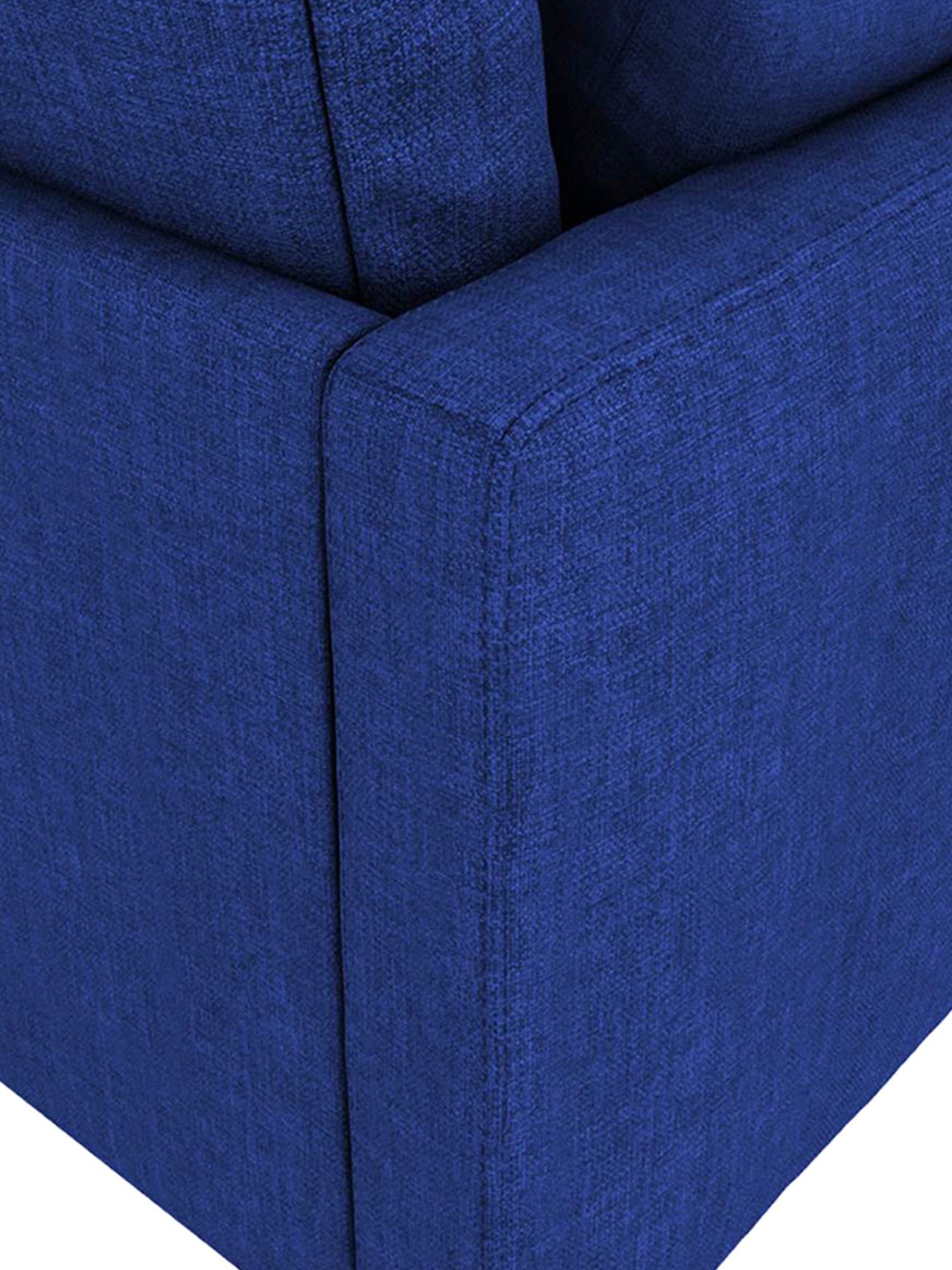 Trevi Duke Navy Blue Fabric & Neem Wood 6 Seater RHS Sectional Sofa