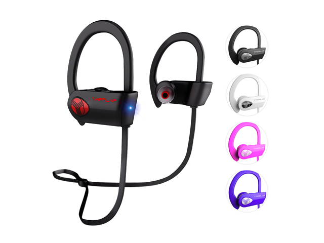 TREBLAB XR500 - Ultimate Cordless Bluetooth Running Headphones. Best Sport Wireless Earbuds for Gym. Noise Canceling Secure-Fit IPX7 Wireless Waterproof Headphones Mic. Workout Earphones 2019 Upgrade