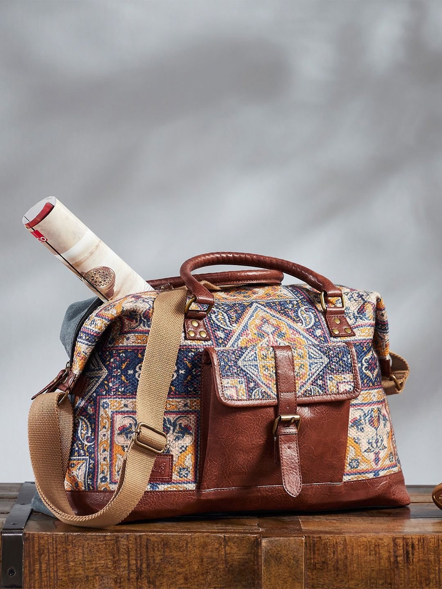 Mona B Multicolor Large Duffle Bag