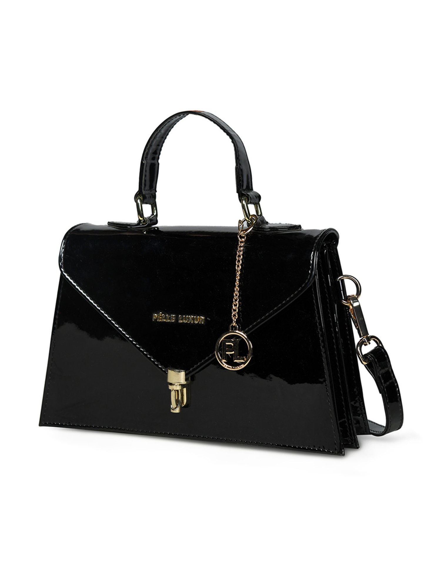 PELLE LUXUR Black Medium Satchel