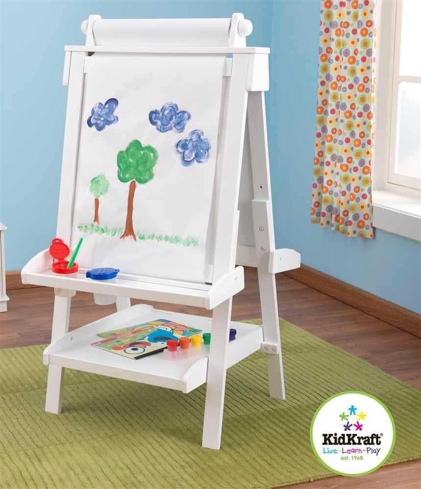 KidKraft Deluxe Wood Easel White - 62040