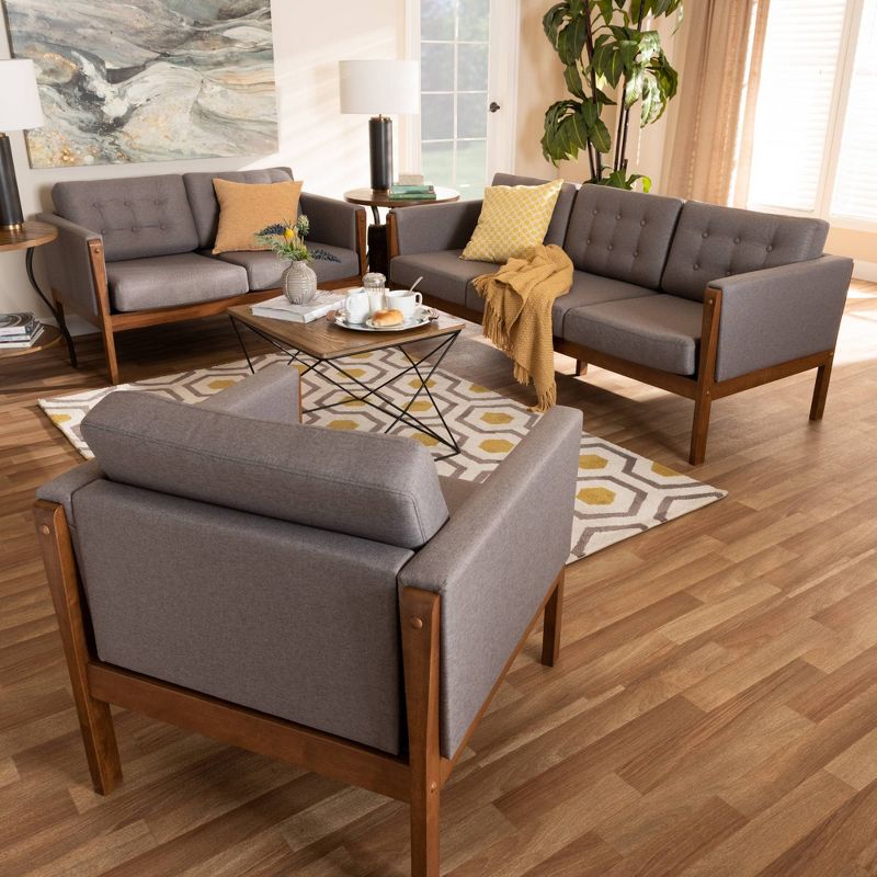 Faux Leather Accent Chair and Ottoman Charcoal Gray - EveryRoom