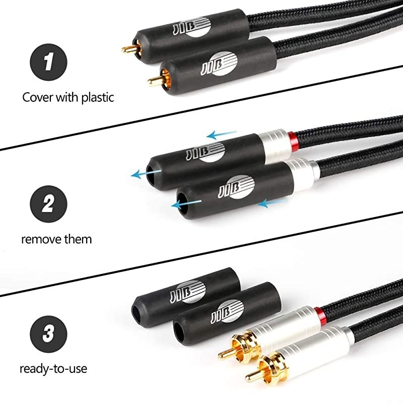 JIB  4N OFC HiFi 2RCA Male to 2RCA Male Audio Cable 65ft