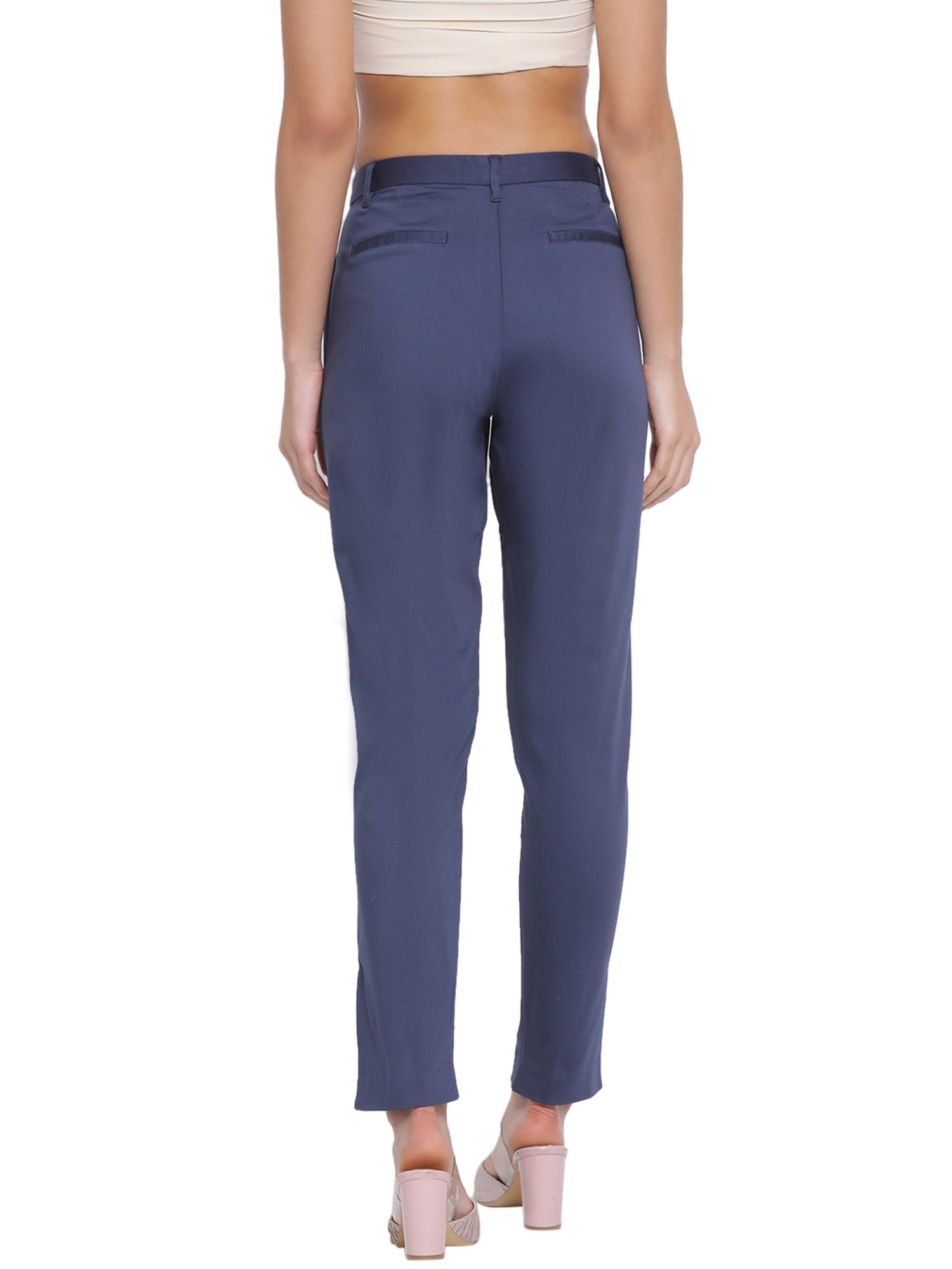Rooted Blue Cotton Trousers