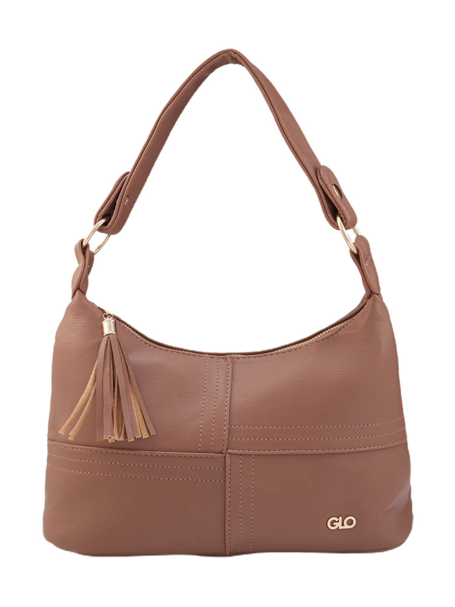 Globus Taupe Solid Medium Hobo Bag