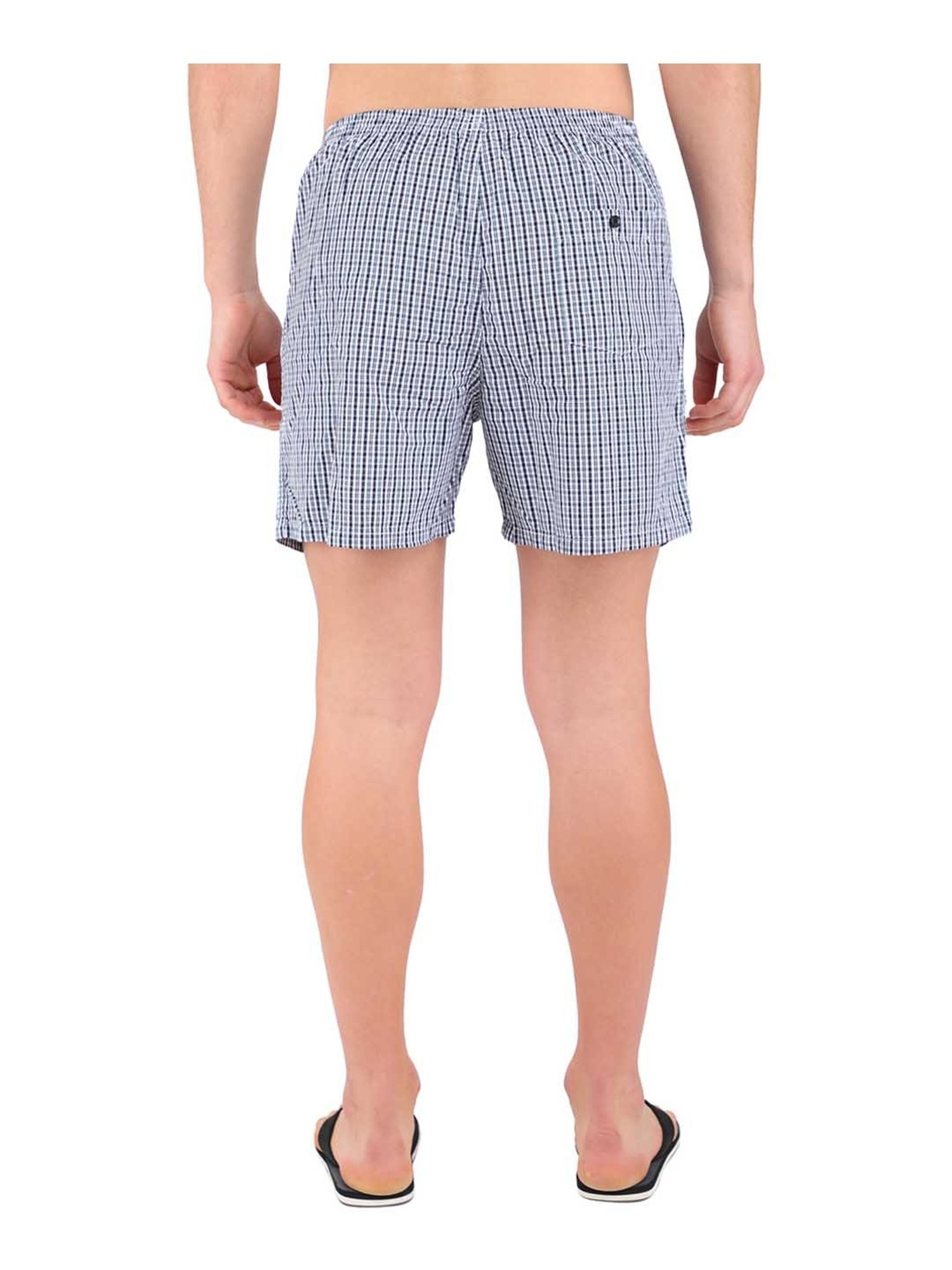 Woodland Grey Cotton Checks Boxers