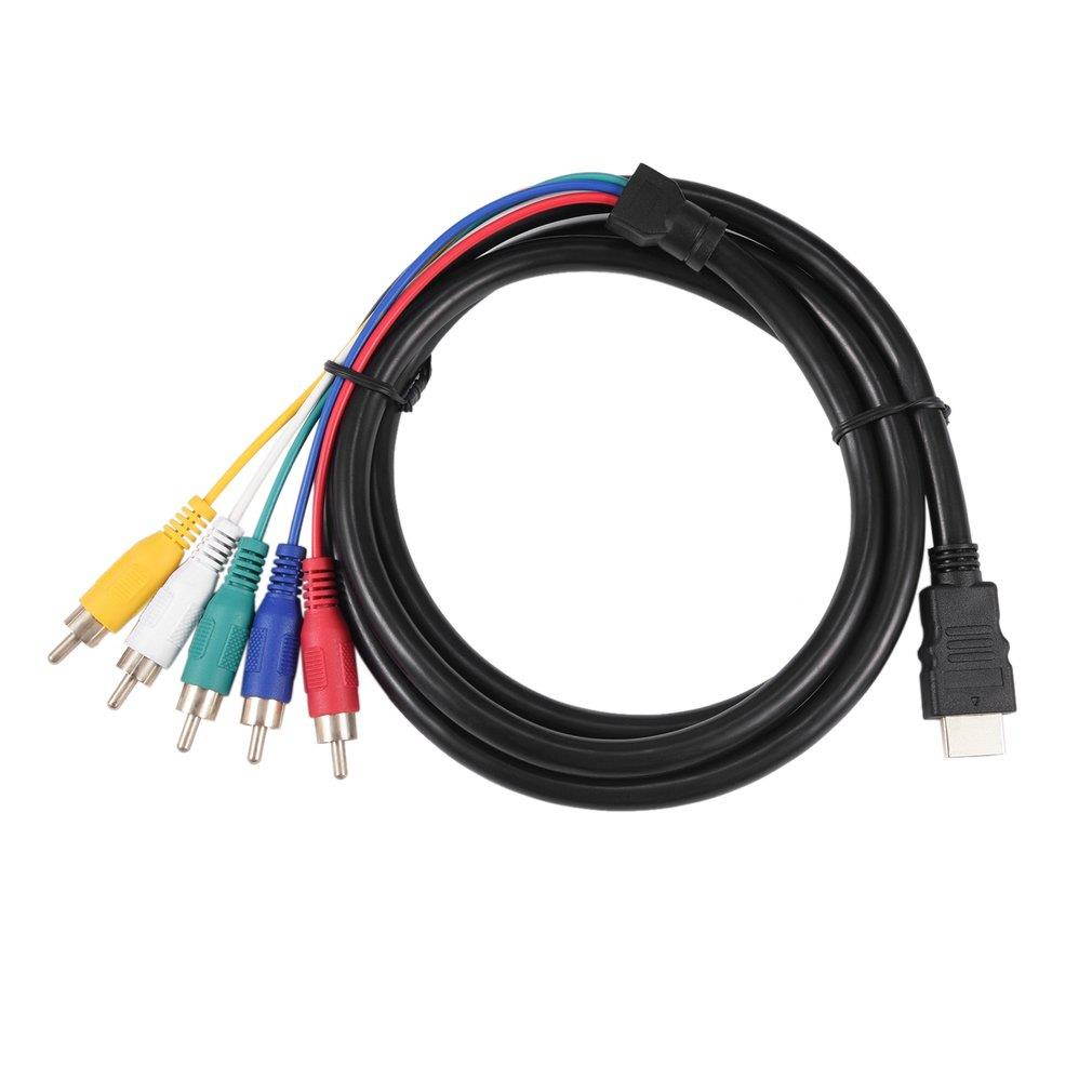 1.5m 5ft 1080P HDMI to 5RCA Male to Male Video Audio Cable Converter Adapter