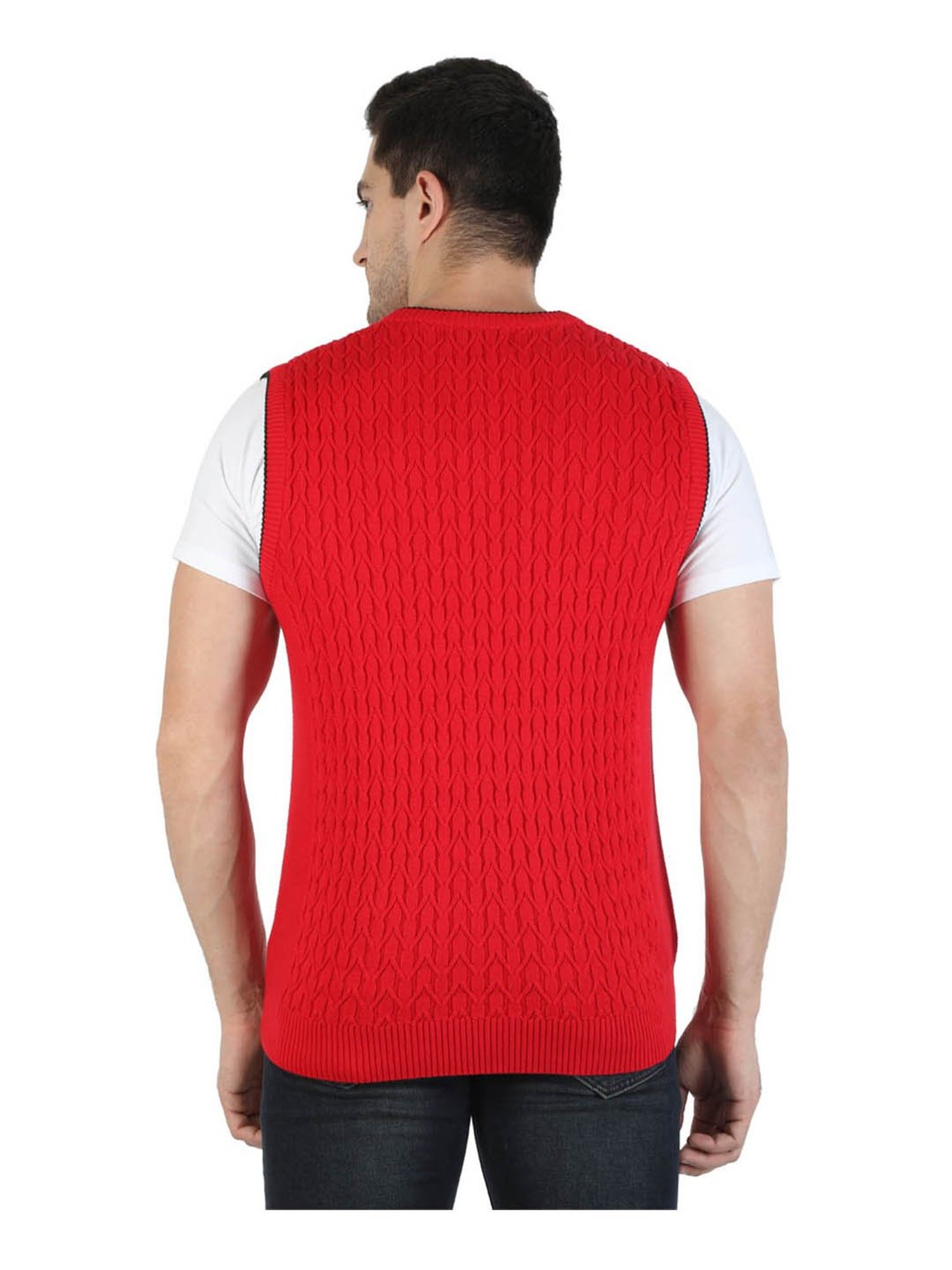 Monte Carlo Red Self Design Sweater