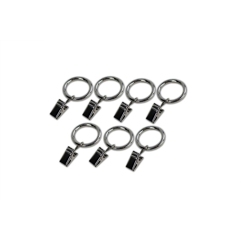 7pc Drapery Rings Brackets Brushed Nickel - Versailles Home Fashions