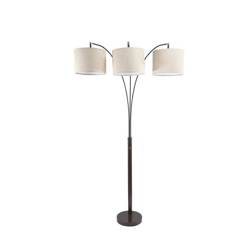 84" Traditional Arc Floor Lamp with 3 Shades (Includes CFL Light Bulb) Brown - Ore International