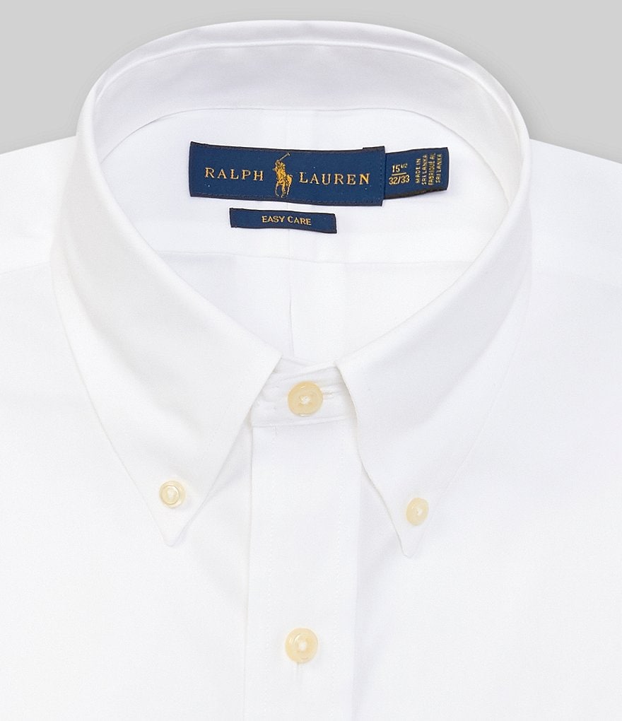 Gold Label Roundtree & Yorke Non-Iron Fitted Button-Down Collar Solid Dress Shirt