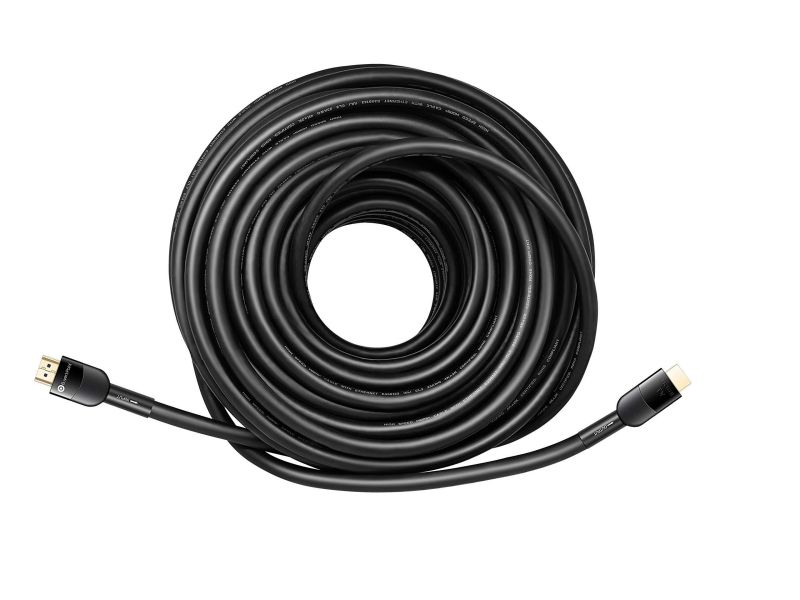 Buyer&rsquo;s Point HDMI 2.0 Cable 100 feet with RedMere Signal Booster (Active HDMI Cable) 4K UHD, 3D, HDR, Ethernet, Audio Return, 24AWG and CL3 Rated, HDTV, Roku, Blue-ray, PS4, PC (2, Black)