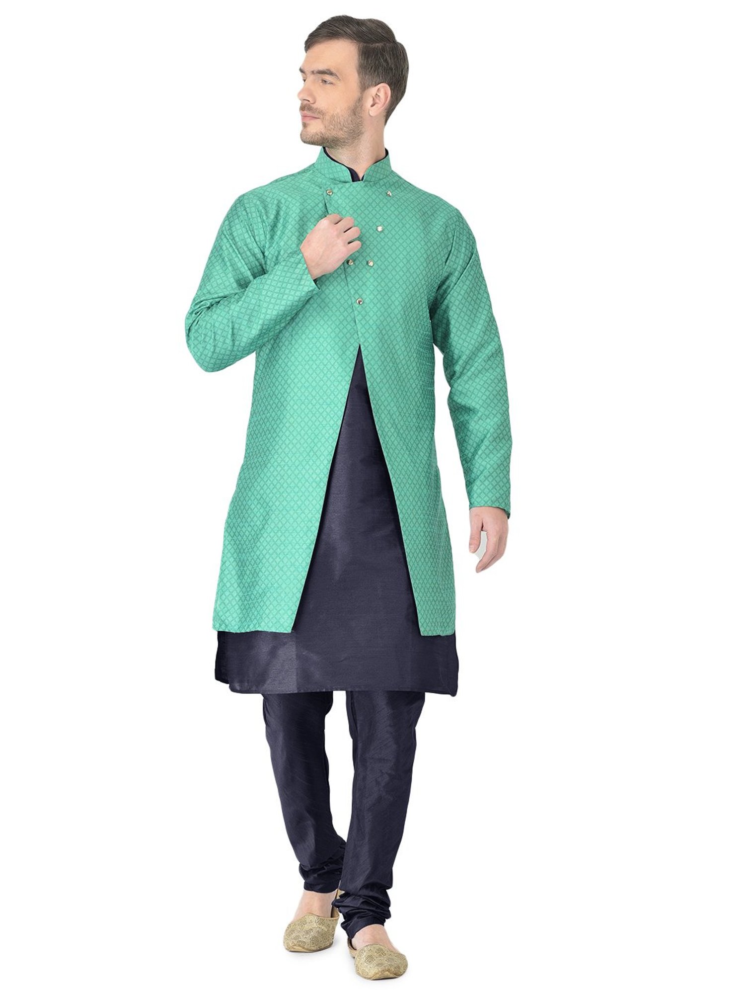 SG RAJASAHAB Multi Regular Fit Self Pattern Kurta Set