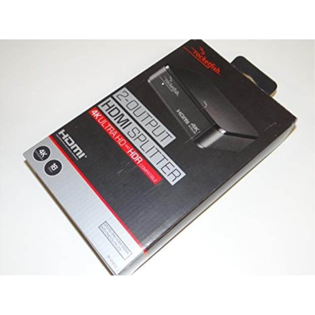 Rocketfish - 2-Output HDMI Splitter with 4K and HDR Pass-Through - Black