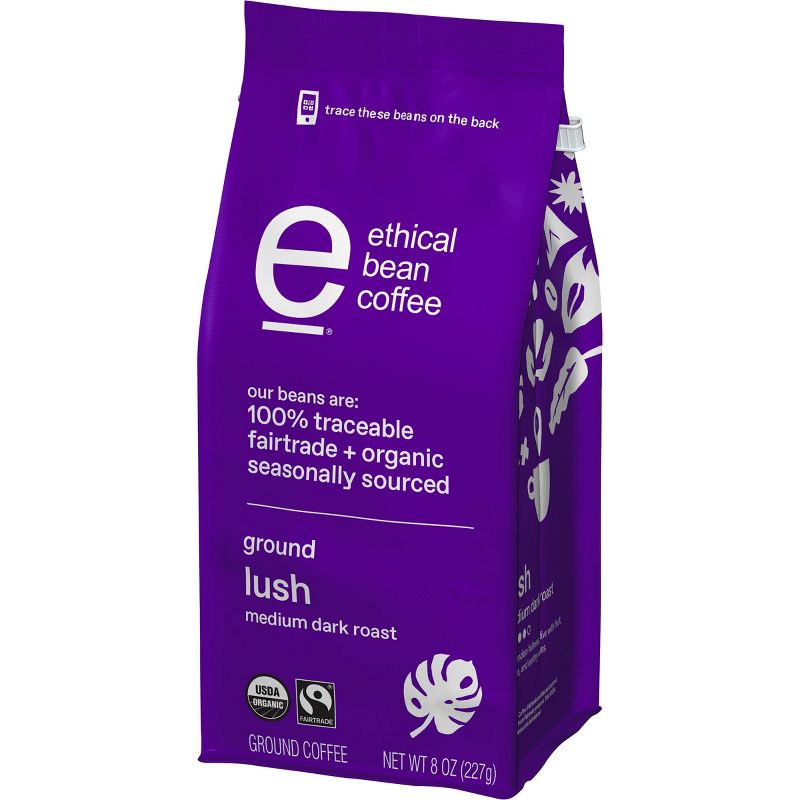 Ethical Bean Coffee Lush Medium Dark Roast Ground Coffee - 8oz