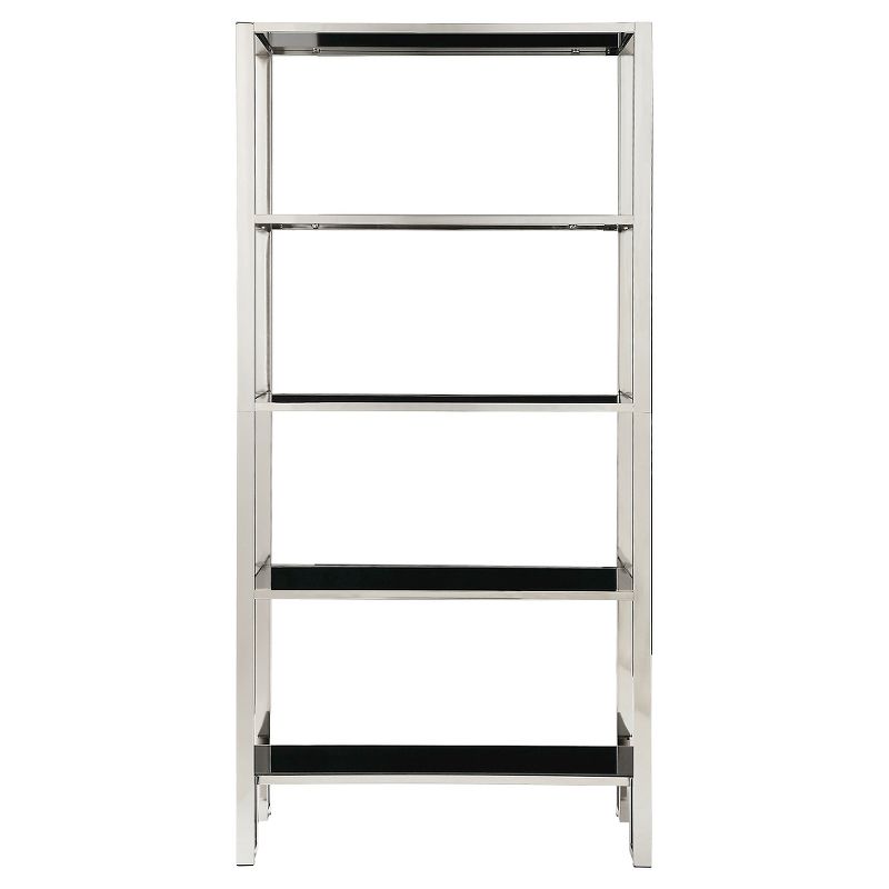73" Hurst 4 Shelf Wide Bookshelf Chrome - Inspire Q