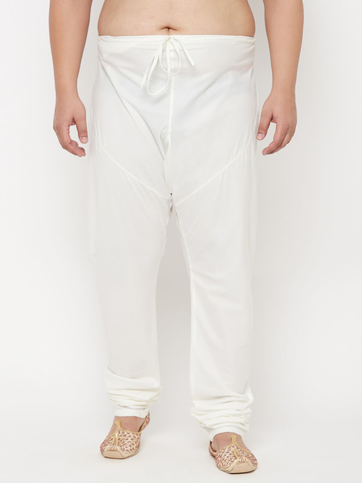 VASTRAMAY Cream Regular fit Solid Pyjamas