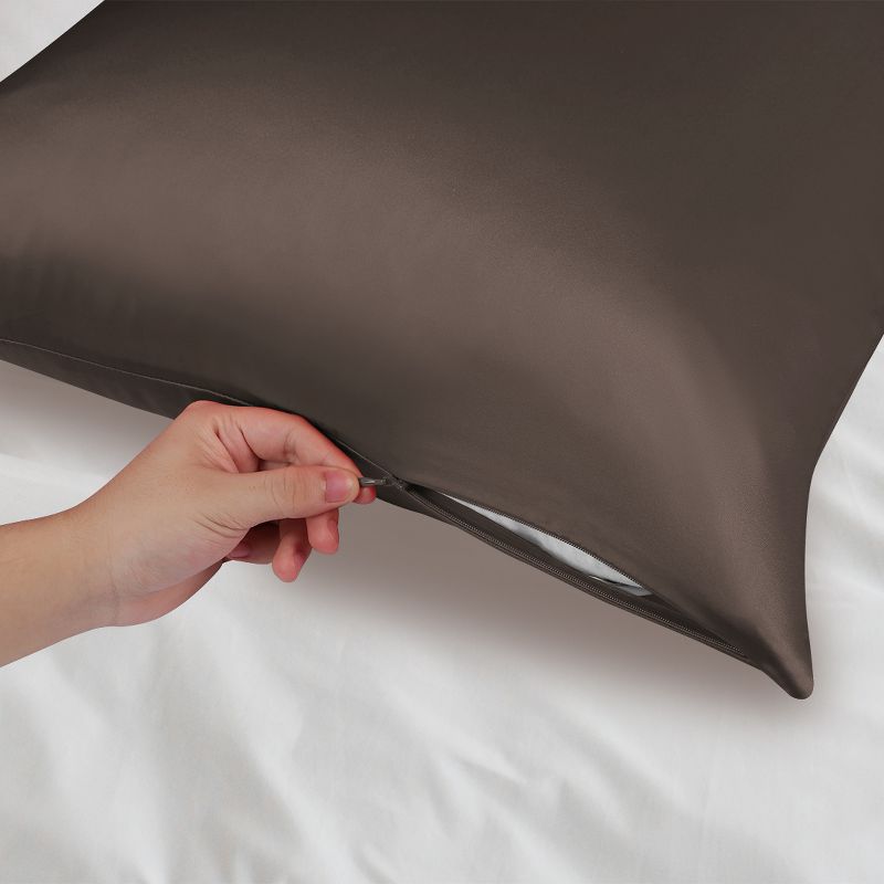 1 Pc 20&rdquo; x 30" Silk for Facial Beauty and Hair Pillow Case Black - PiccoCasa