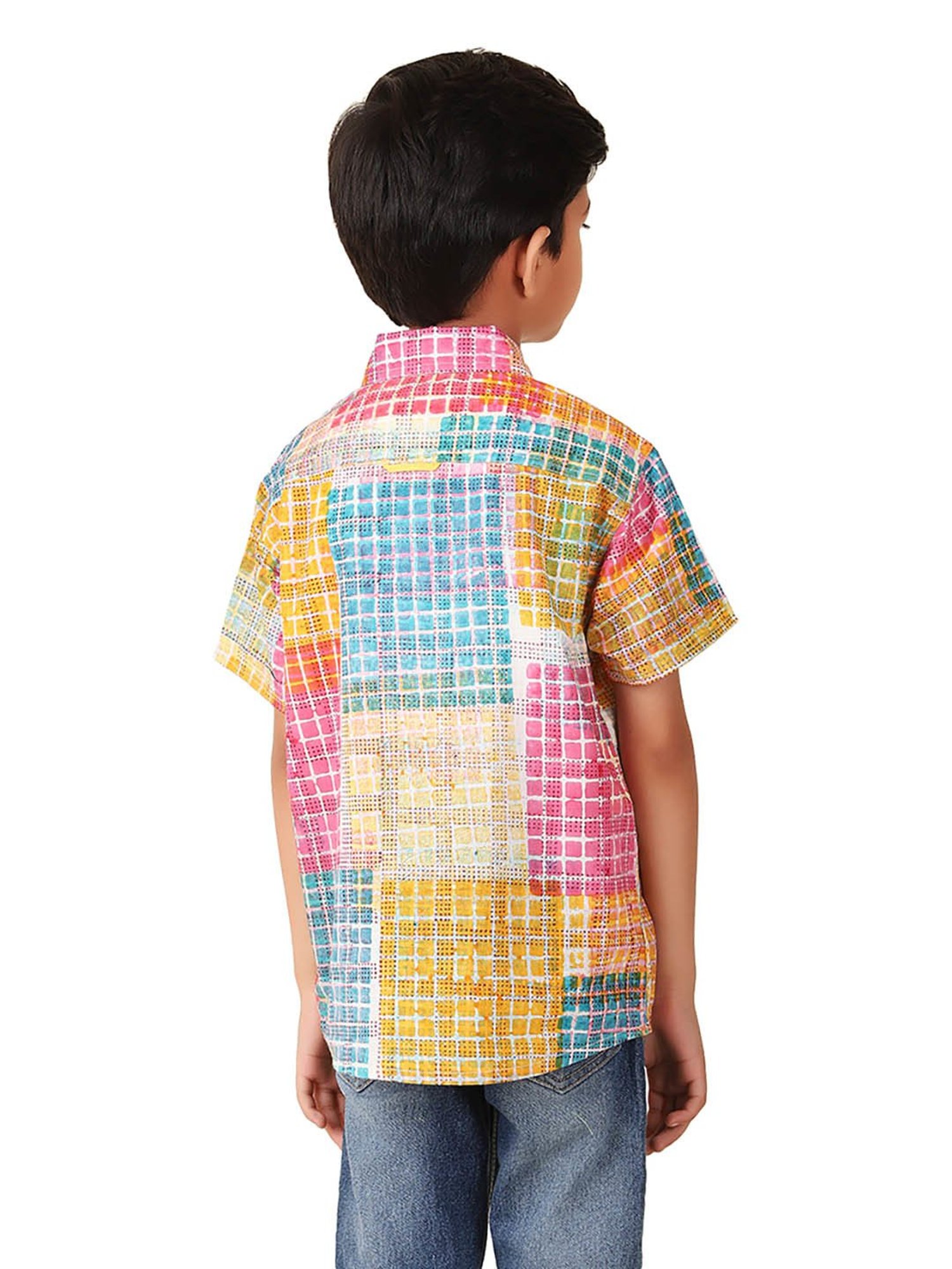Fabindia Kids Multicolor Printed Shirt