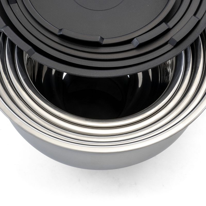 MegaChef 5 Piece Multipurpose Stackable Mixing Bowl Set with Lids