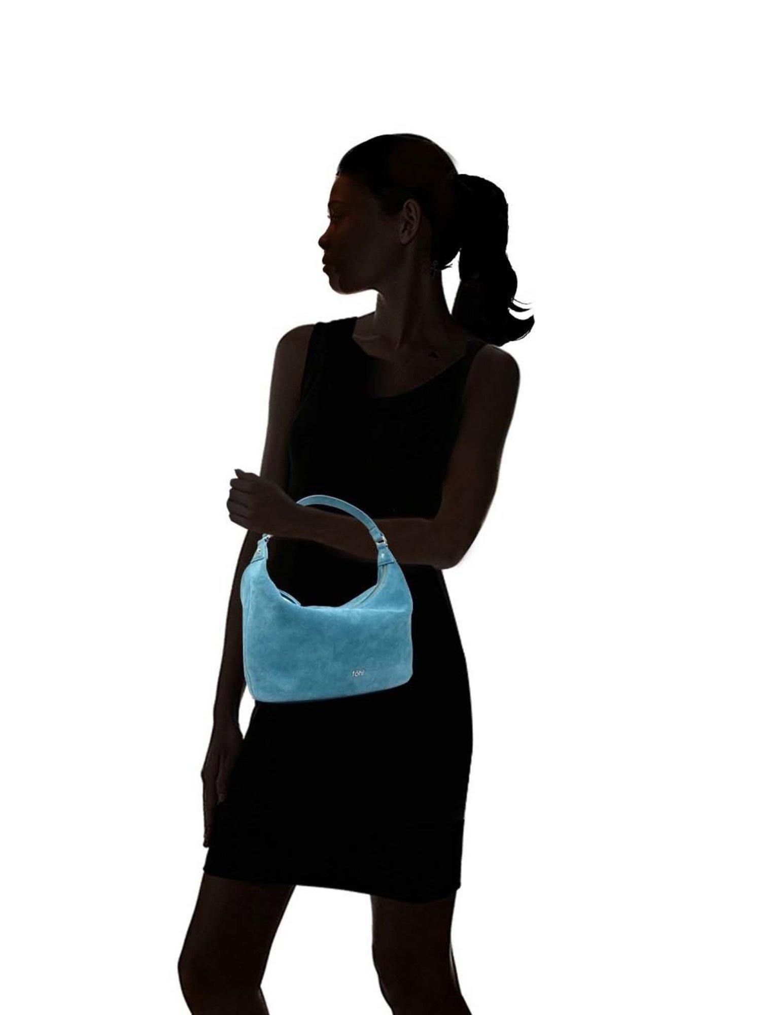 Tohl Blue Solid Large Hobo Handbag