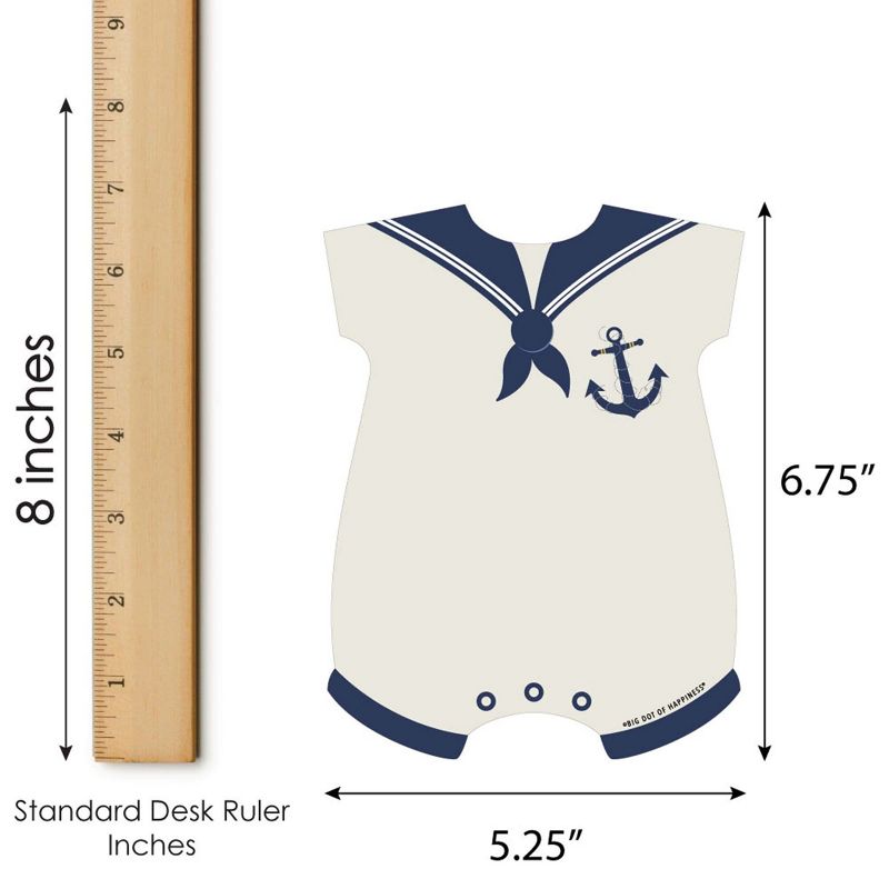 Big Dot of Happiness Ahoy - Nautical - Picture Bingo Cards and Markers - Baby Shower Shaped Bingo Game - Set of 18