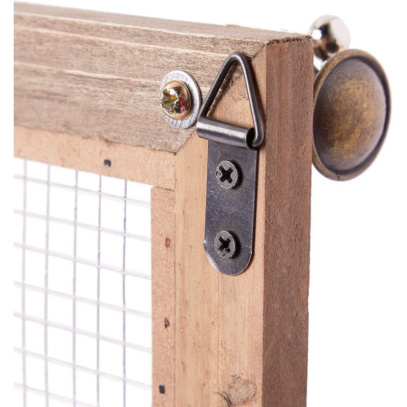 Farmlyn Creek Wooden Hanging Jewelry Organizer, Rustic Wall Display with Hooks (15.75 x 9.3 x 2.75 In)