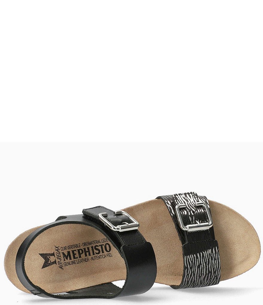 Mephisto Lissandra Leather & Cork Wedge Sandals