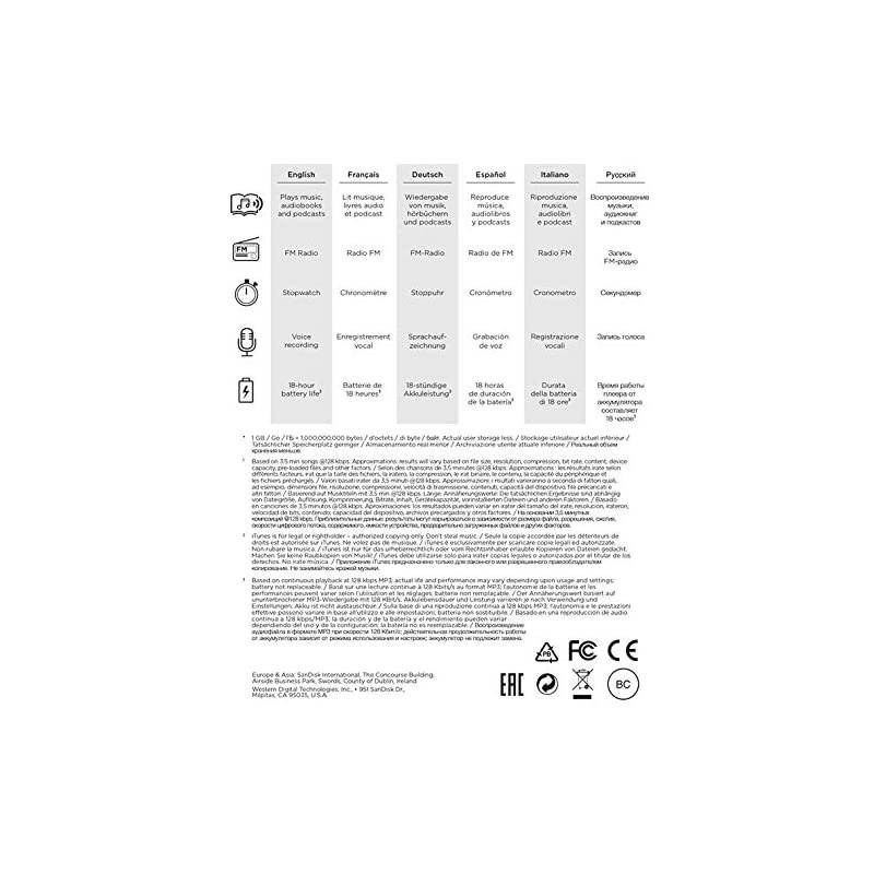 32GB Clip Sport Go MP3 Player Red LED Screen and FM Radio SDMX30032GG46R