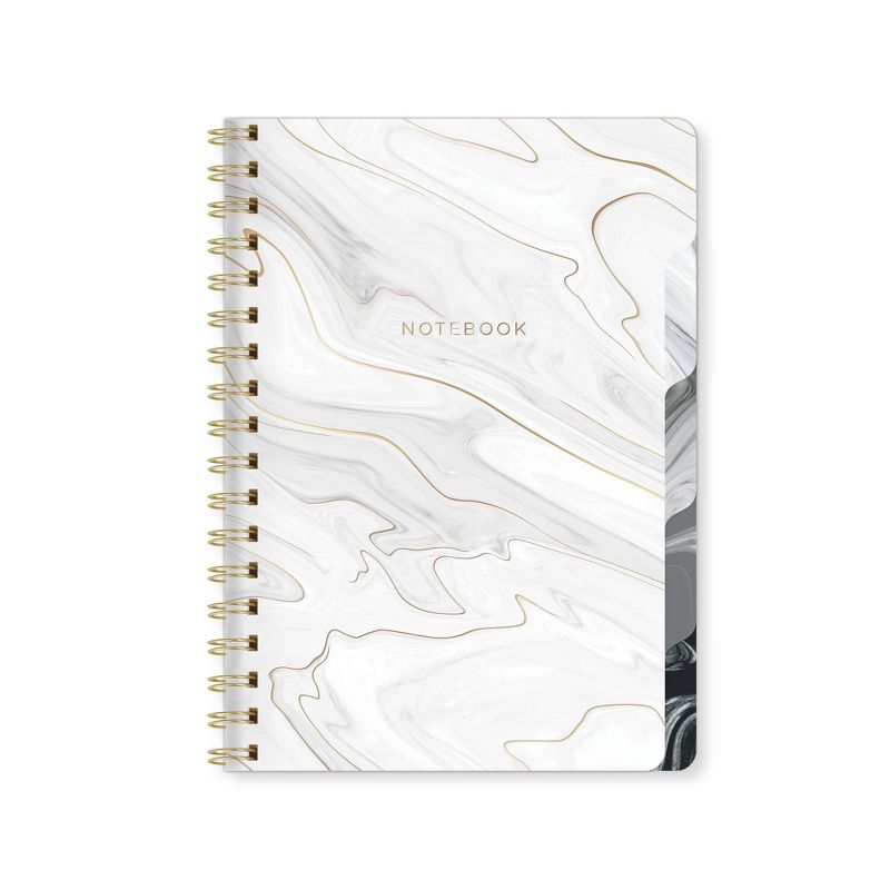 Spiral Notebook 5 Subject College Ruled Marble - Fringe