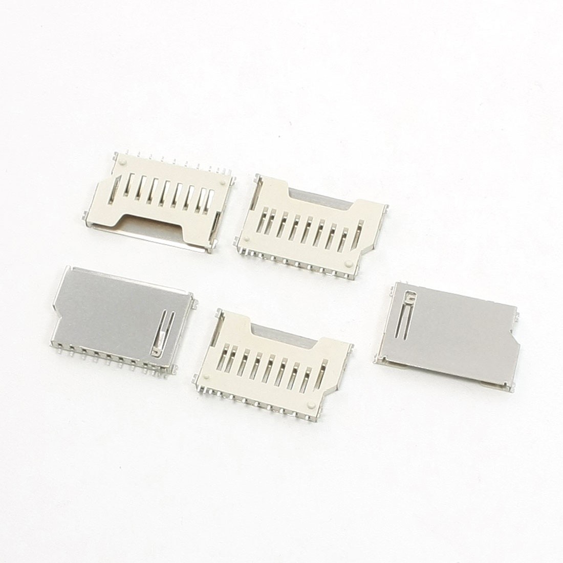 Unique Bargains 5Pcs Pull-out Type SD Memory Card Sockets PCB Mounting Slots 16mm x 26mm