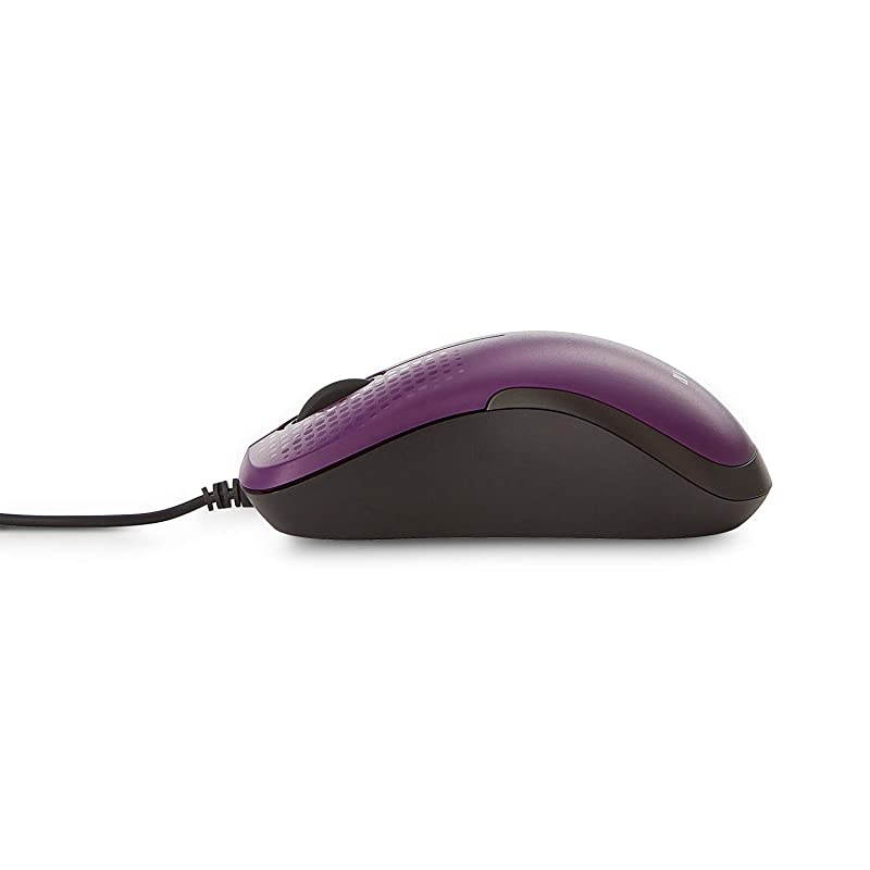 USB Silent Corded Optical Mouse - Computer Wired Noiseless and Silent Click Mouse for Mac and PC- Purple