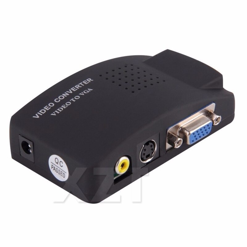 est for PC Laptop Composite Video TV RCA S-Video AV In To PC VGA LCD Out Converter Adapter Switch Box