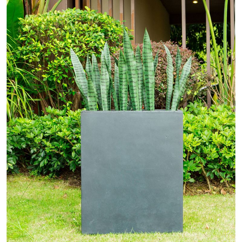 26.8" Kante Lightweight Concrete Modern Long & High Rectangular Planter Charcoal - Rosemead Home & Garden, Inc.