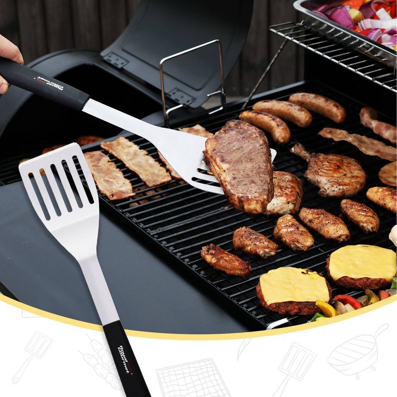 Royal Gourmet 14pc Stainless Steel Grill Accessories Set and Barbecue Tool Kit Gray