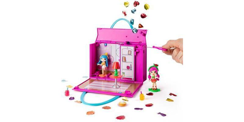 Party Popteenies Summer Pop Party Tutti Frutti Party Pop Gift Bag with Collectible Dolls Mini Furniture and Confetti
