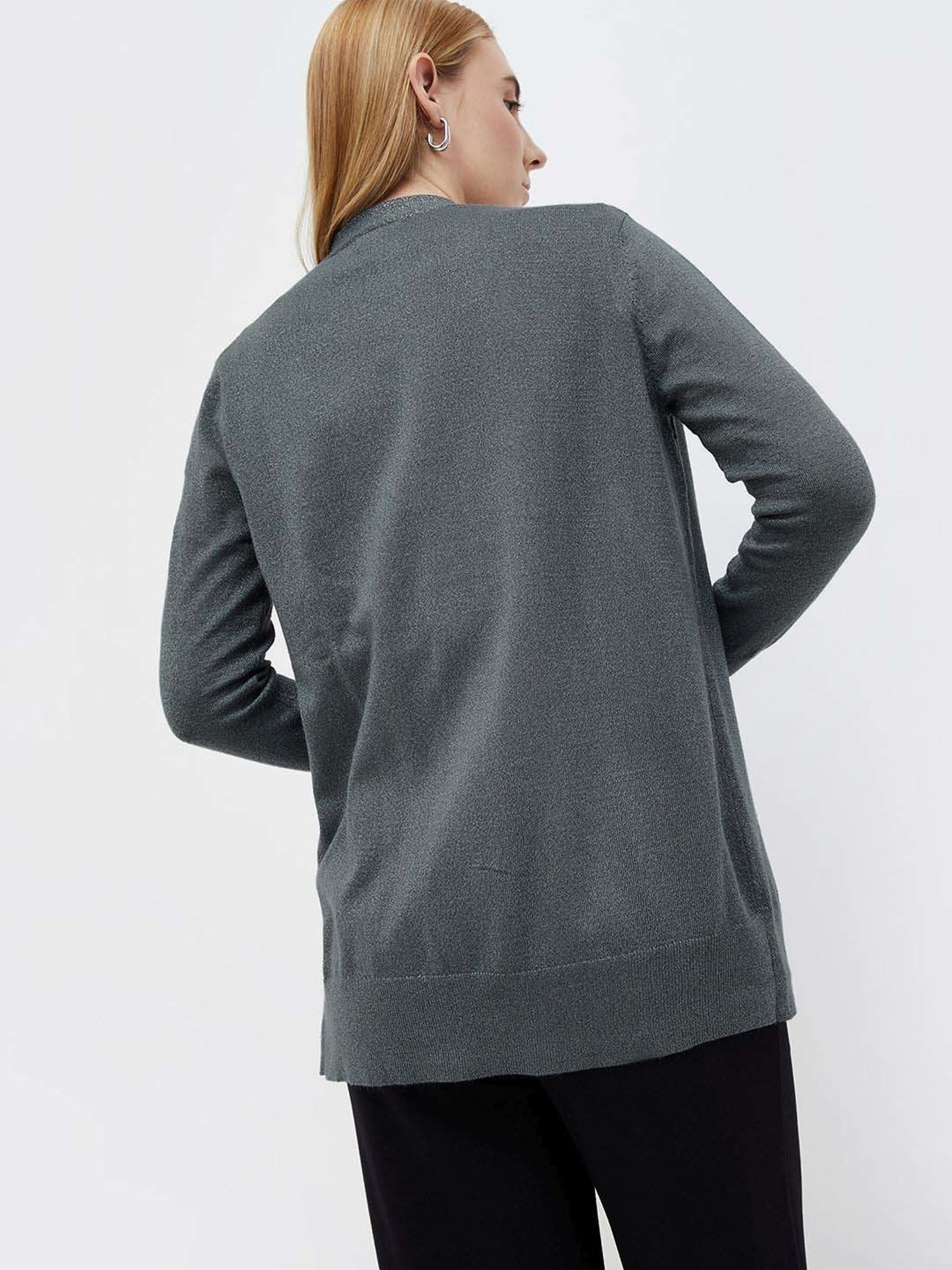 Code by Lifestyle Grey Self Pattern Cardigan